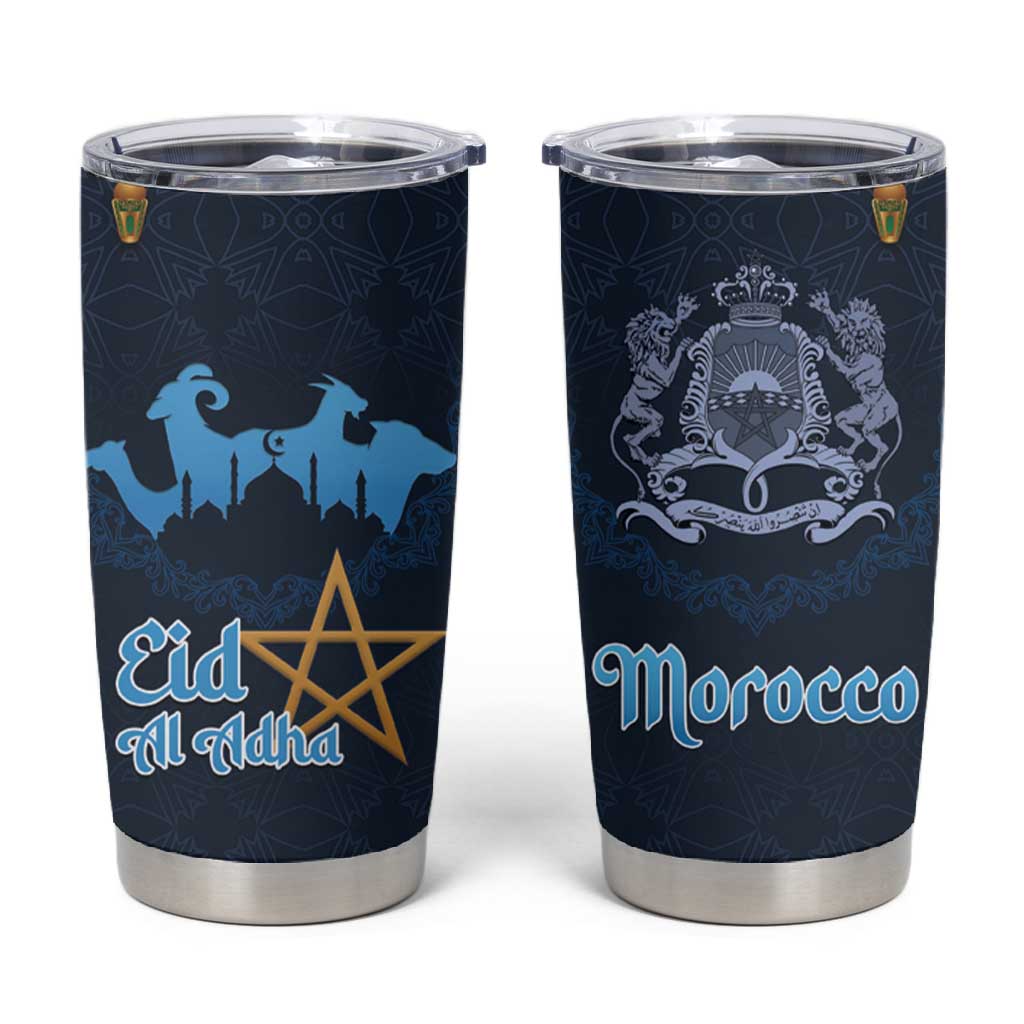 Happy Eid Al-Adha Tumbler Cup Morocco Mubarak LT15