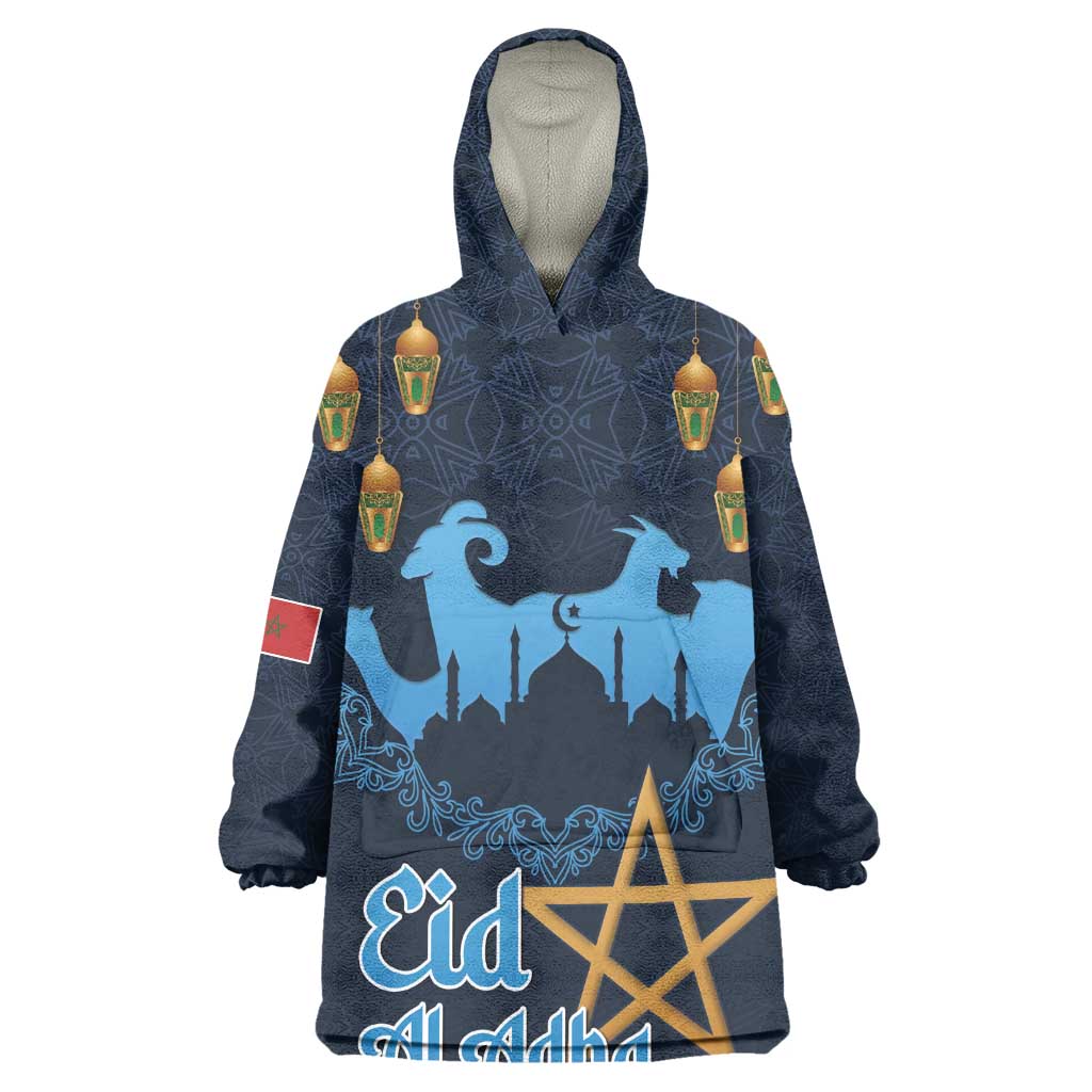 Happy Eid Al-Adha Wearable Blanket Hoodie Morocco Mubarak LT15