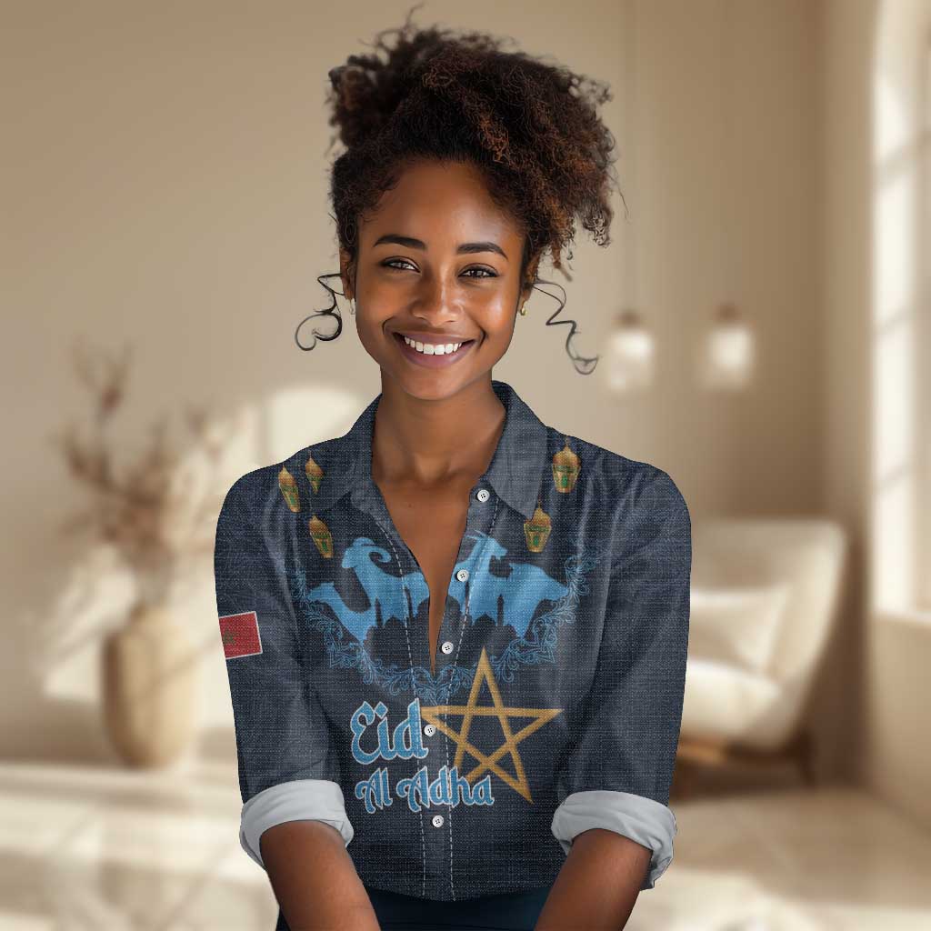 Happy Eid Al-Adha Women Casual Shirt Morocco Mubarak LT15