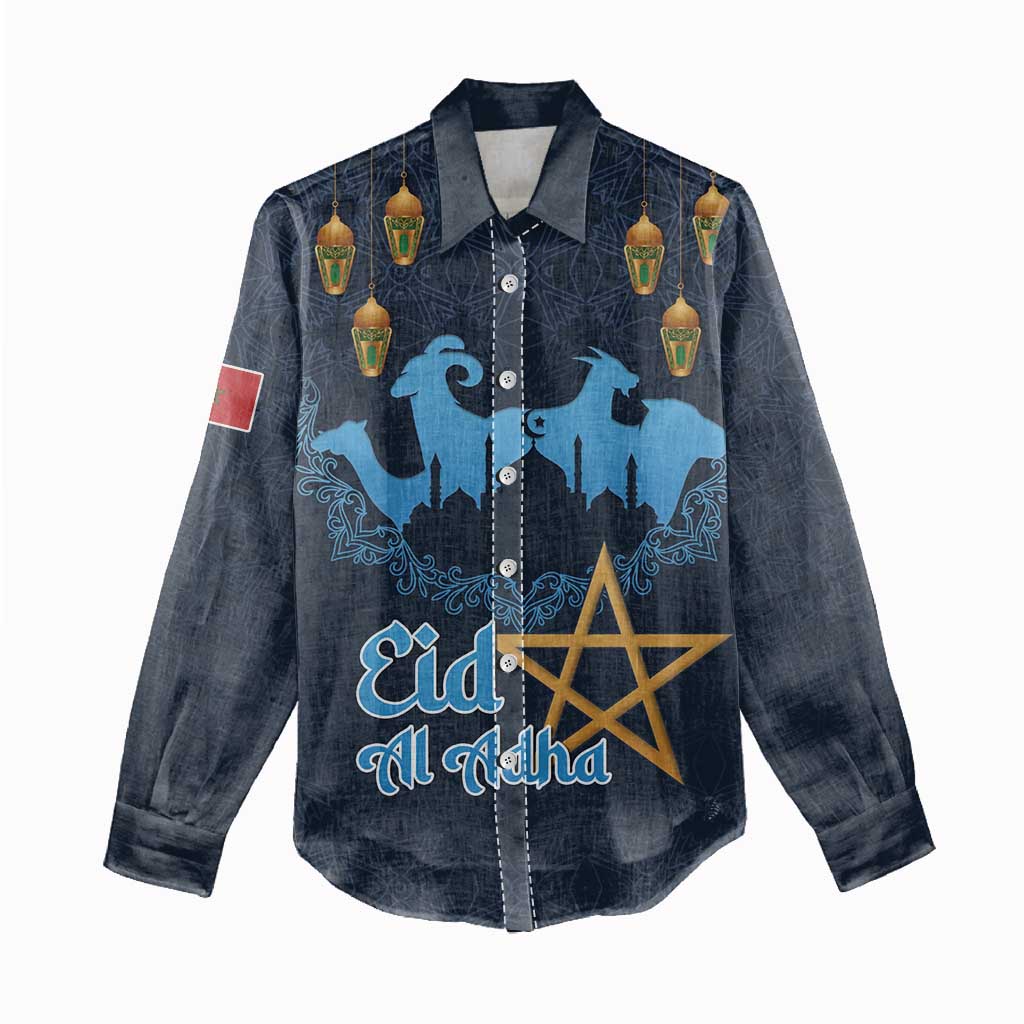 Happy Eid Al-Adha Women Casual Shirt Morocco Mubarak LT15