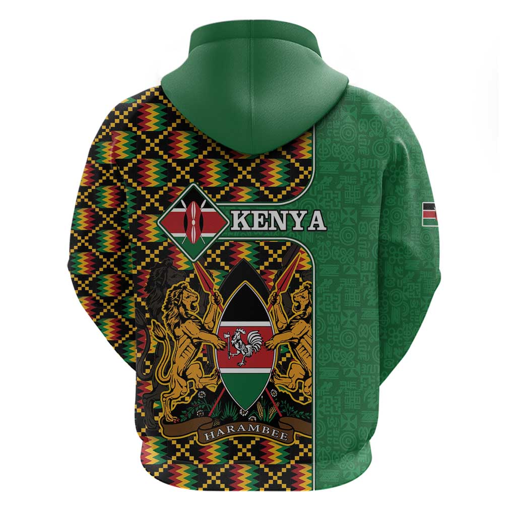 Kenya Hoodie Coat Of Arms Kente Pattern LT15