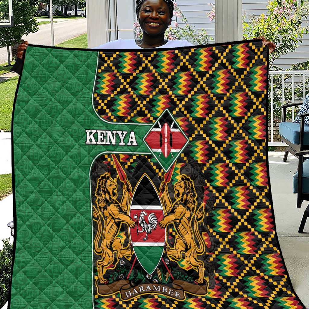 Kenya Quilt - Kente Pattern, Coat Of Arms Design LT15