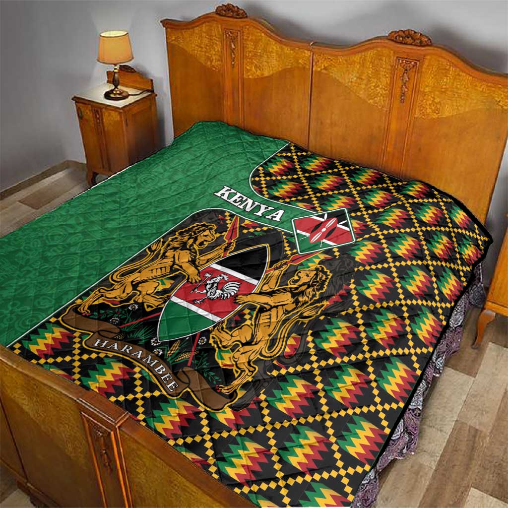 Kenya Quilt - Kente Pattern, Coat Of Arms Design LT15