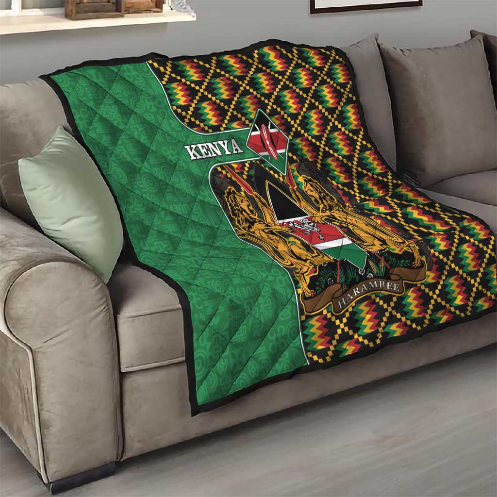 Kenya Quilt - Kente Pattern, Coat Of Arms Design LT15