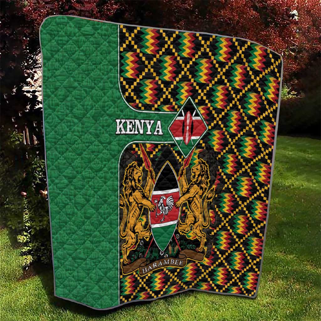 Kenya Quilt - Kente Pattern, Coat Of Arms Design LT15
