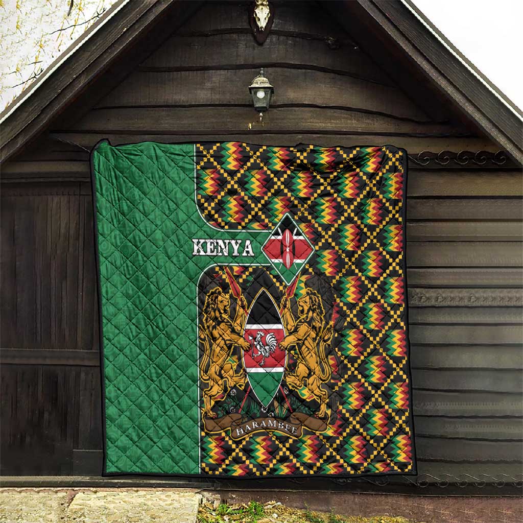 Kenya Quilt - Kente Pattern, Coat Of Arms Design LT15