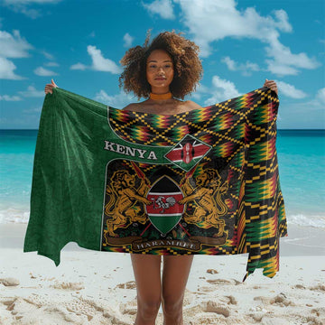 Kenya Sarong - Kente Pattern, Coat Of Arms Design LT15