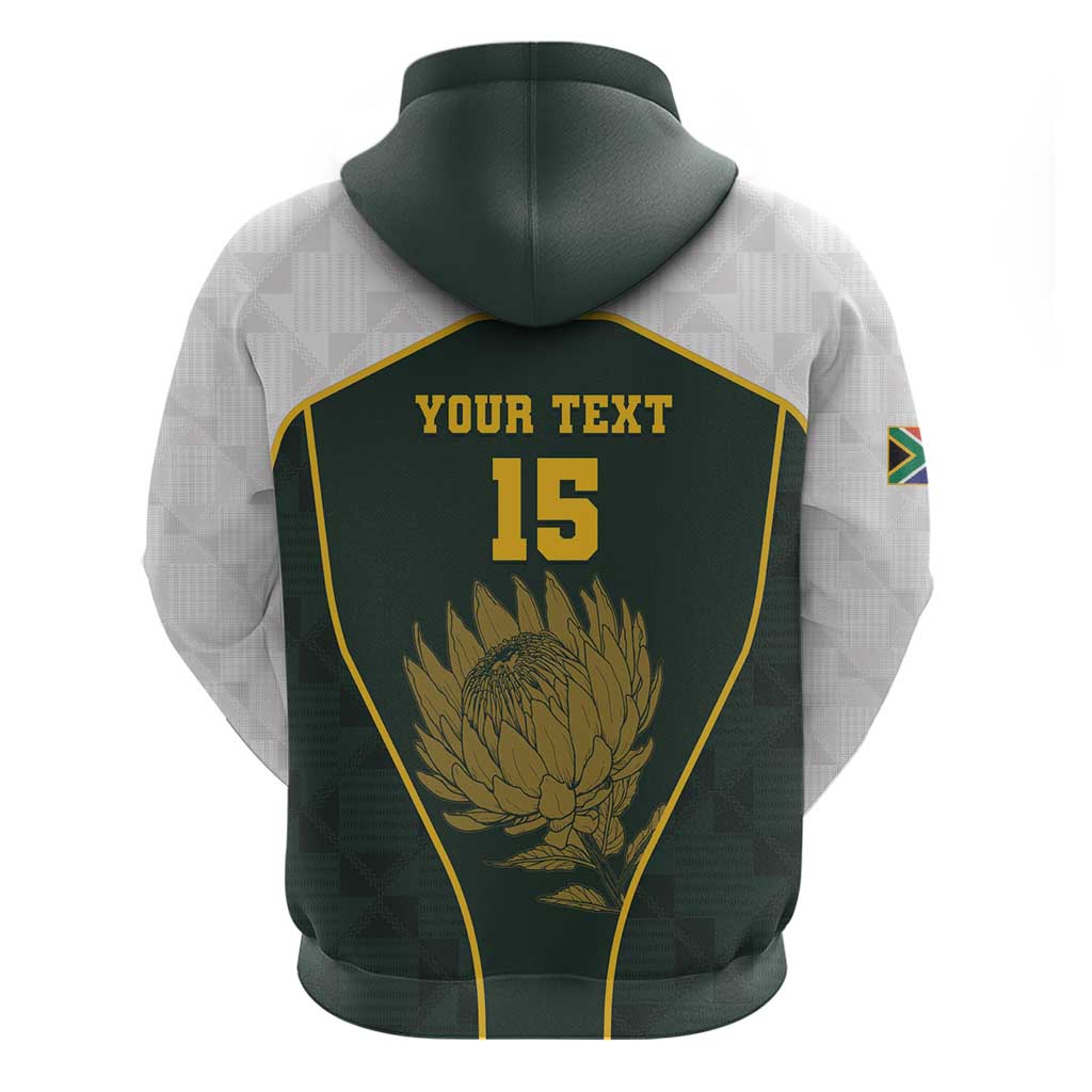 South Africa Rugby Personalised Hoodie Springboks Mascot With King Protea - African Pattern LT15