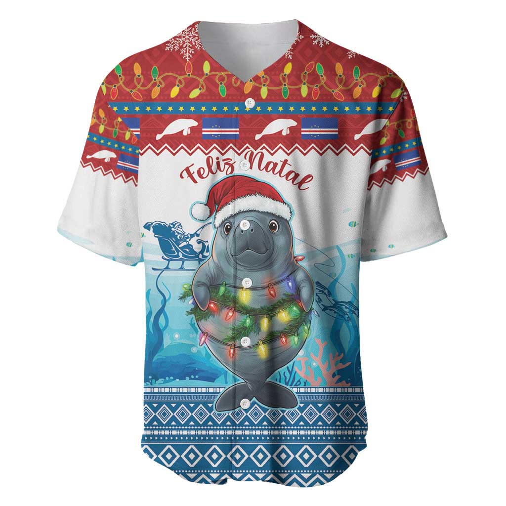 Personalised Cape Verde Christmas Baseball Jersey Manatee Feliz Natal LT15
