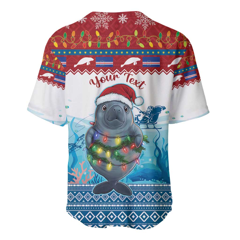Personalised Cape Verde Christmas Baseball Jersey Manatee Feliz Natal LT15