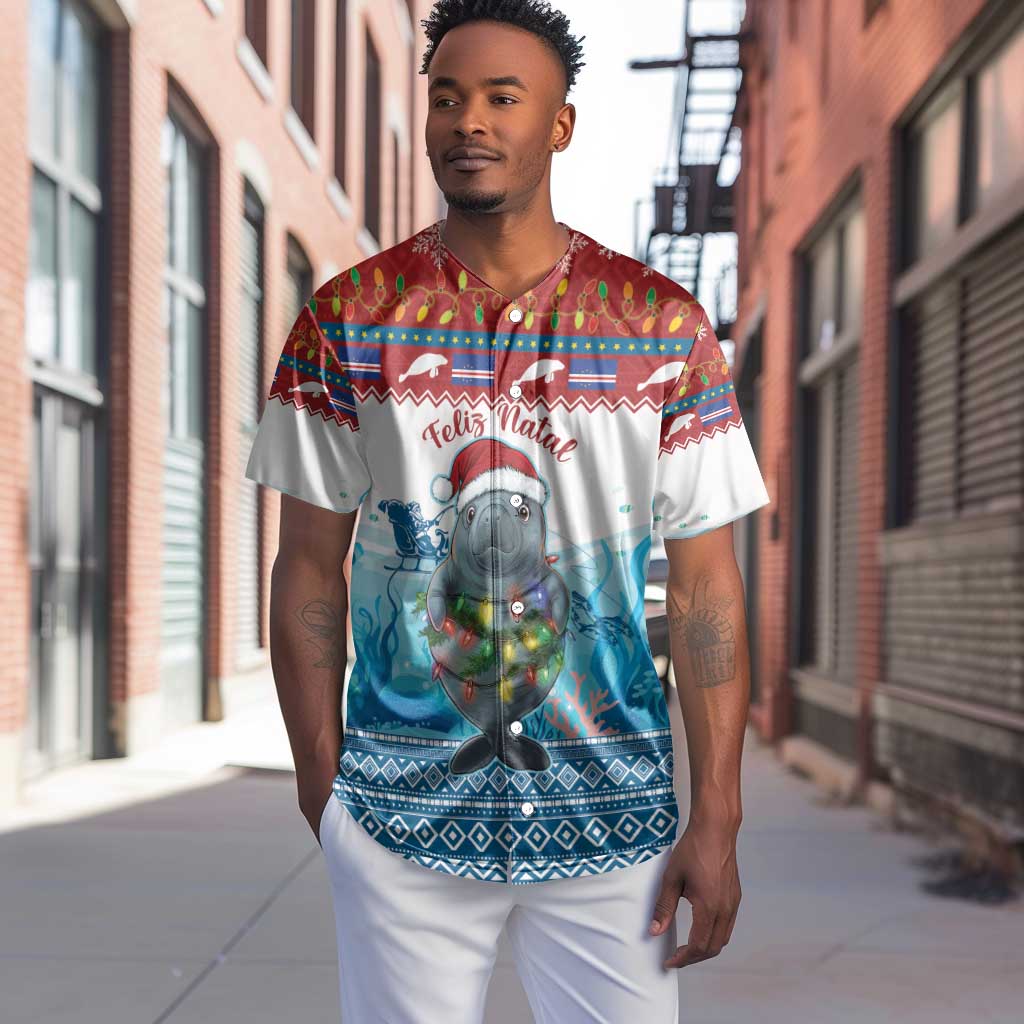 Personalised Cape Verde Christmas Baseball Jersey Manatee Feliz Natal LT15