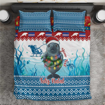 Personalised Cape Verde Christmas Bedding Set Manatee Feliz Natal LT15