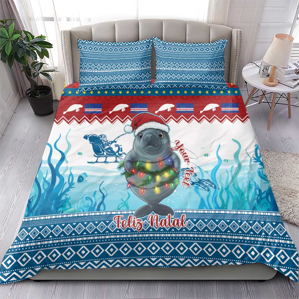 Personalised Cape Verde Christmas Bedding Set Manatee Feliz Natal LT15