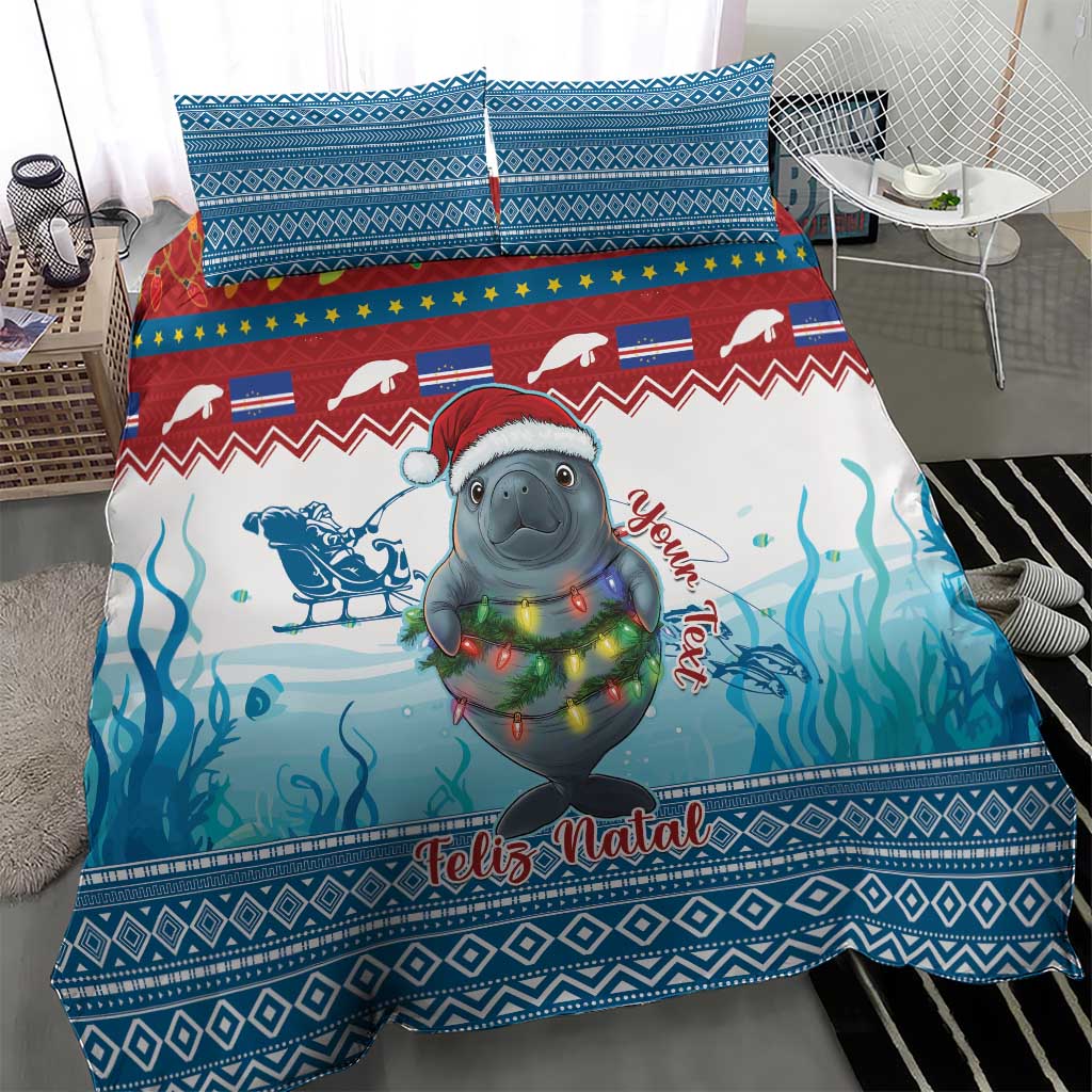 Personalised Cape Verde Christmas Bedding Set Manatee Feliz Natal LT15