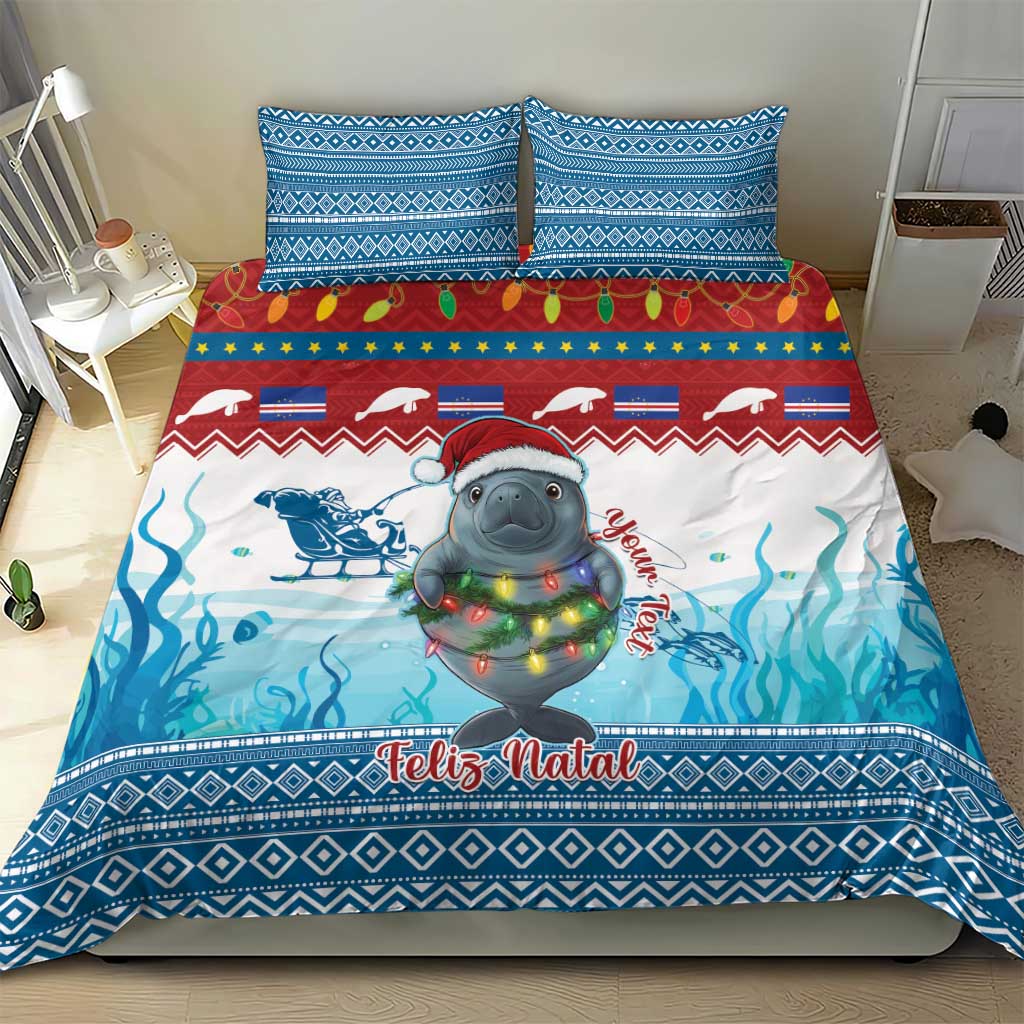 Personalised Cape Verde Christmas Bedding Set Manatee Feliz Natal LT15