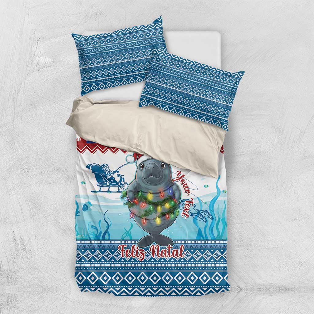 Personalised Cape Verde Christmas Bedding Set Manatee Feliz Natal LT15