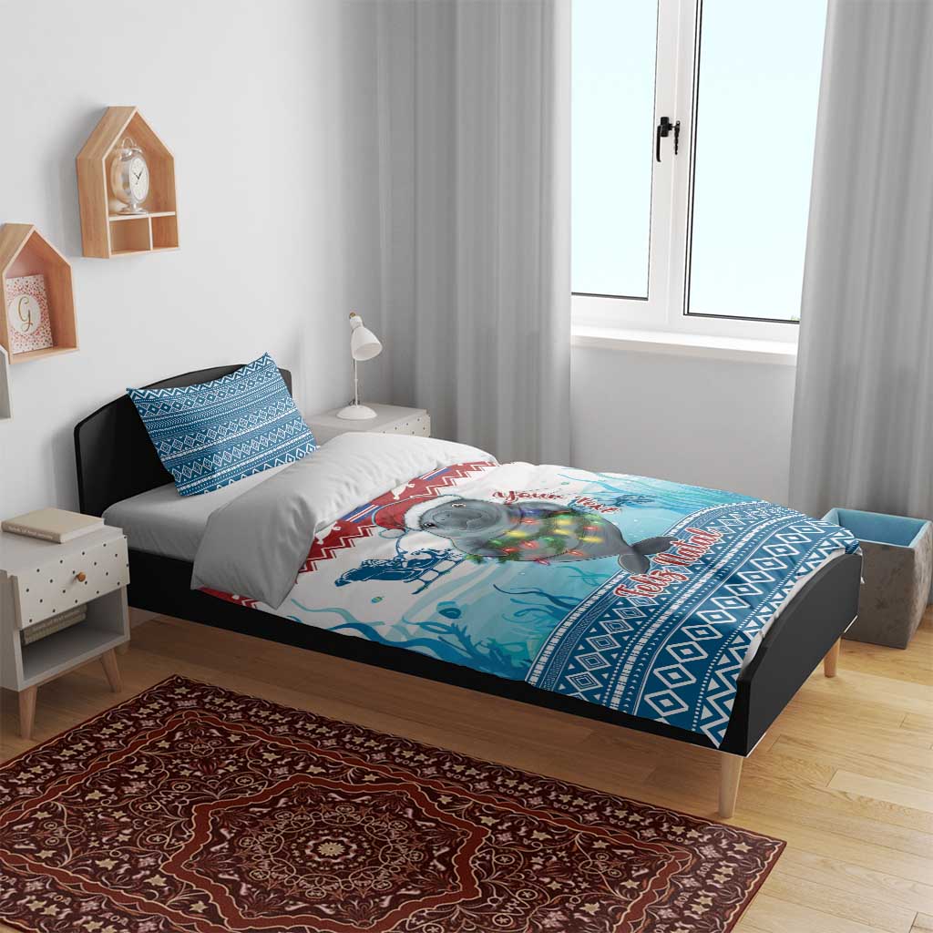 Personalised Cape Verde Christmas Bedding Set Manatee Feliz Natal LT15