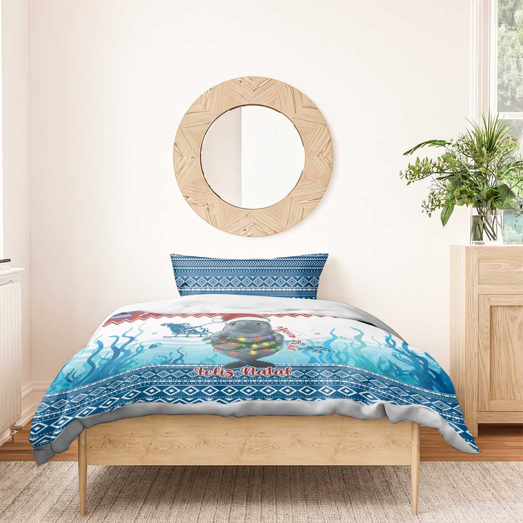 Personalised Cape Verde Christmas Bedding Set Manatee Feliz Natal LT15
