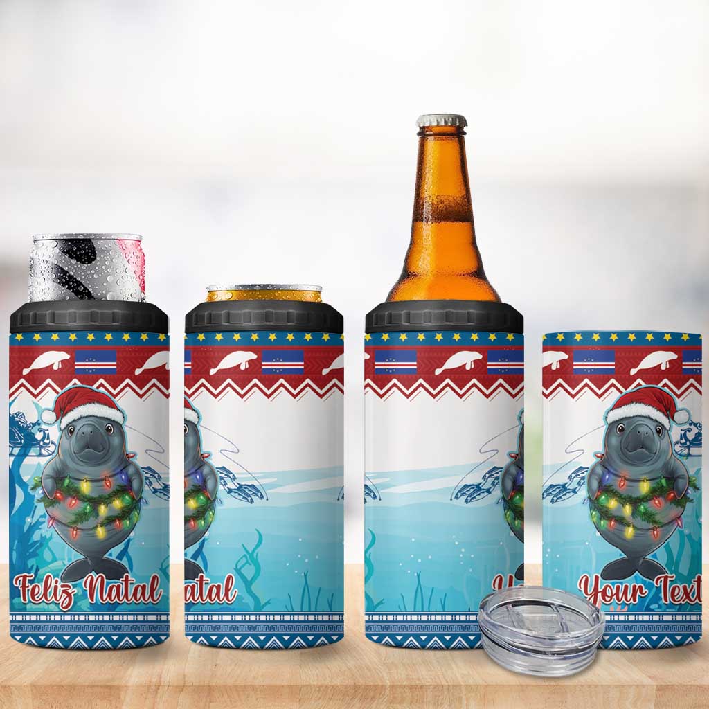 Personalised Cape Verde Christmas 4 in 1 Can Cooler Tumbler Manatee Feliz Natal LT15