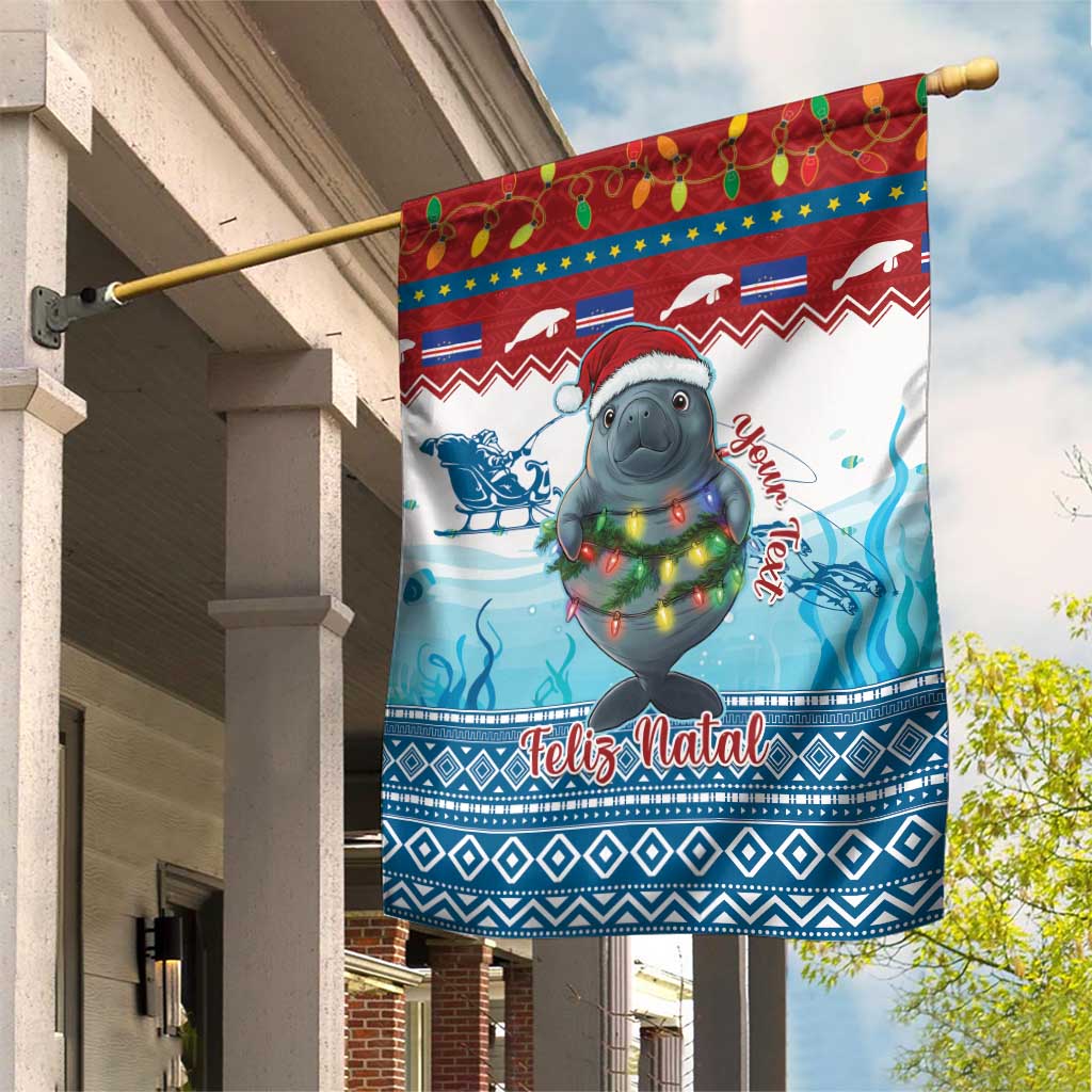 Personalised Cape Verde Christmas Garden Flag Manatee Feliz Natal LT15