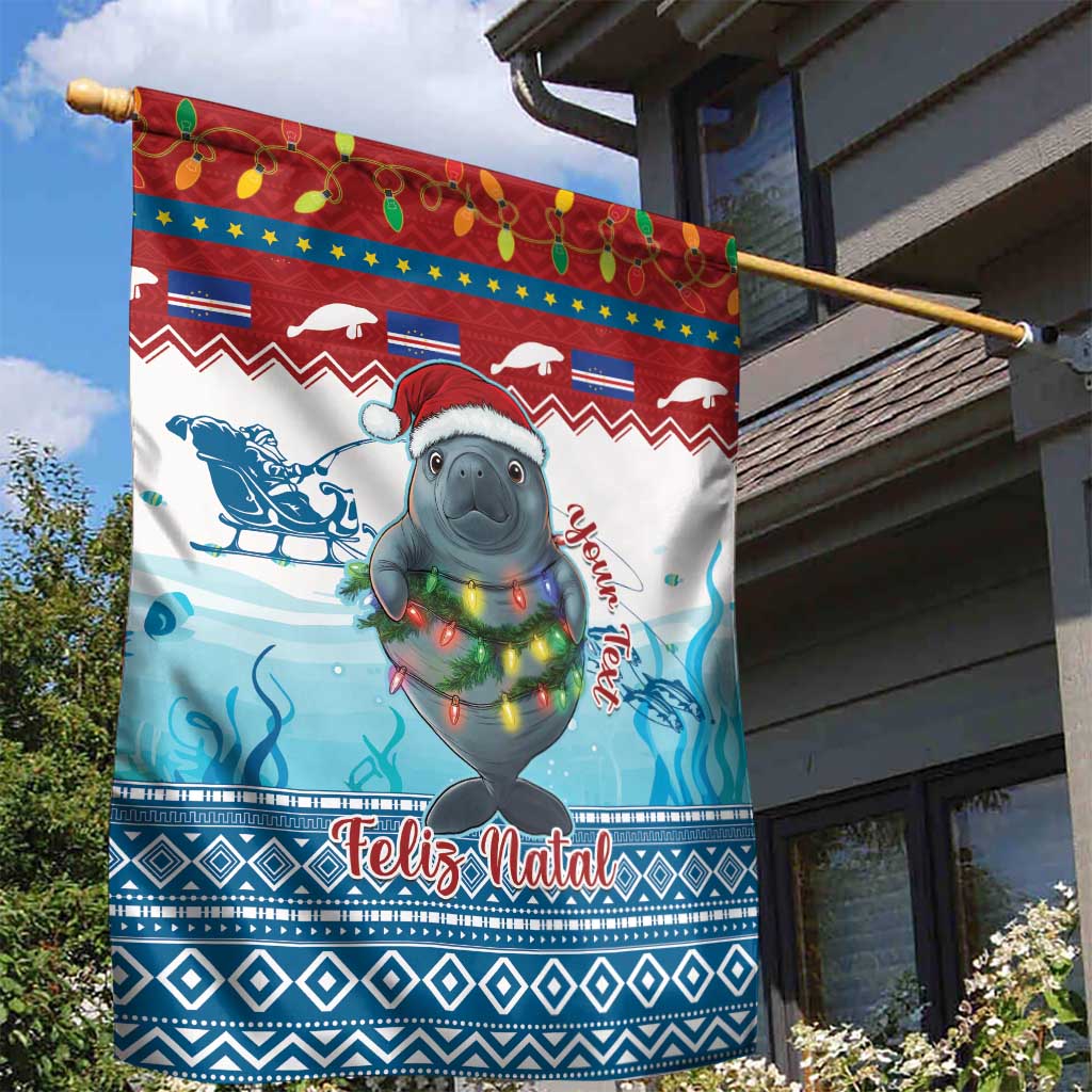 Personalised Cape Verde Christmas Garden Flag Manatee Feliz Natal LT15