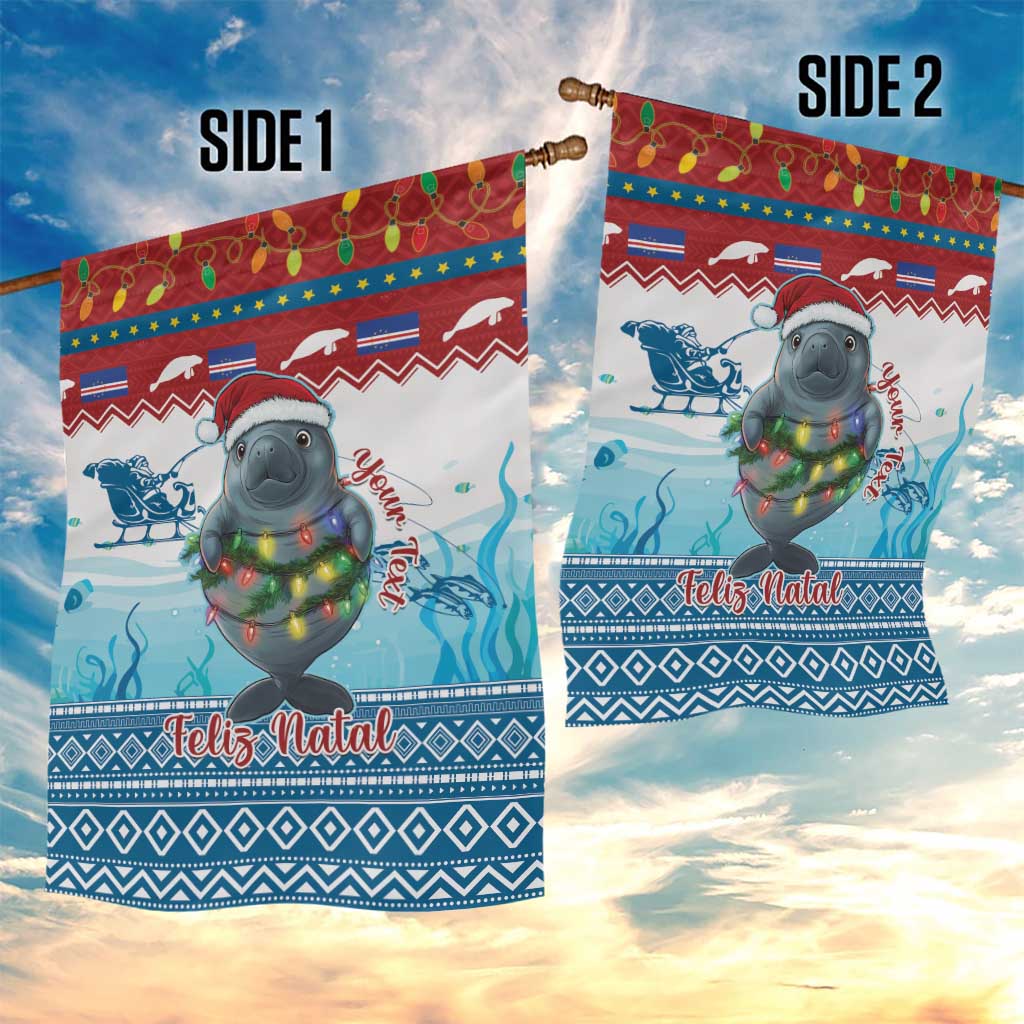 Personalised Cape Verde Christmas Garden Flag Manatee Feliz Natal LT15