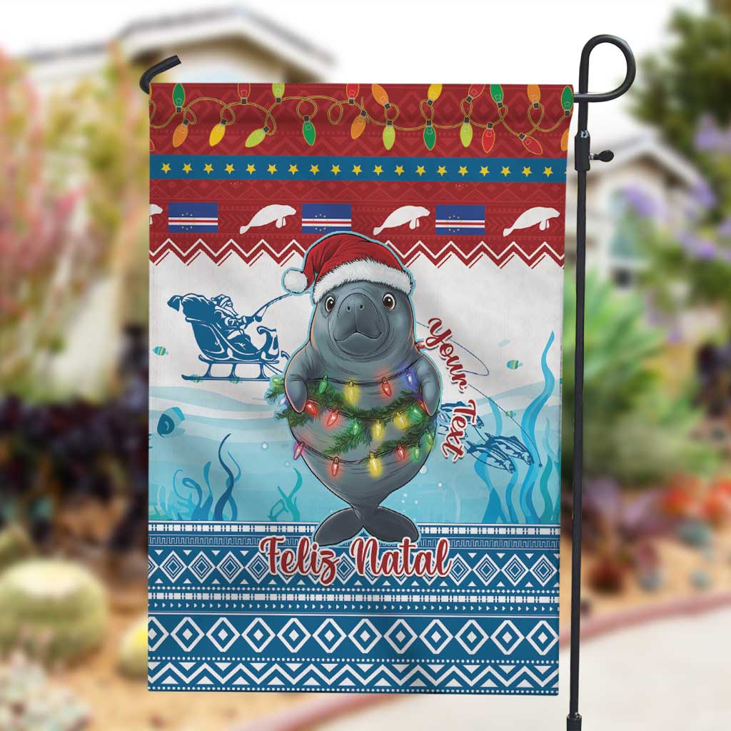 Personalised Cape Verde Christmas Garden Flag Manatee Feliz Natal LT15