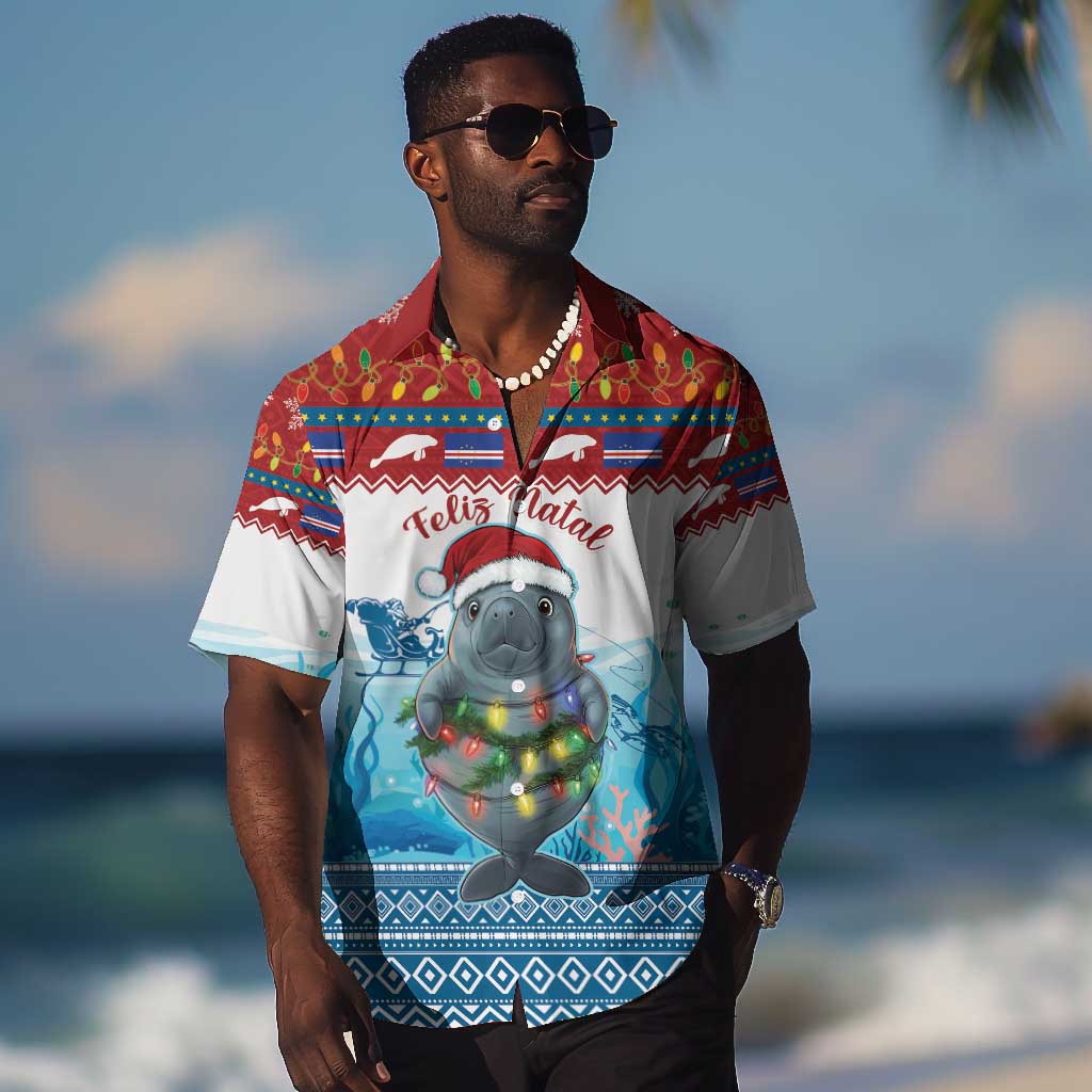 Personalised Cape Verde Christmas Hawaiian Shirt Manatee Feliz Natal LT15