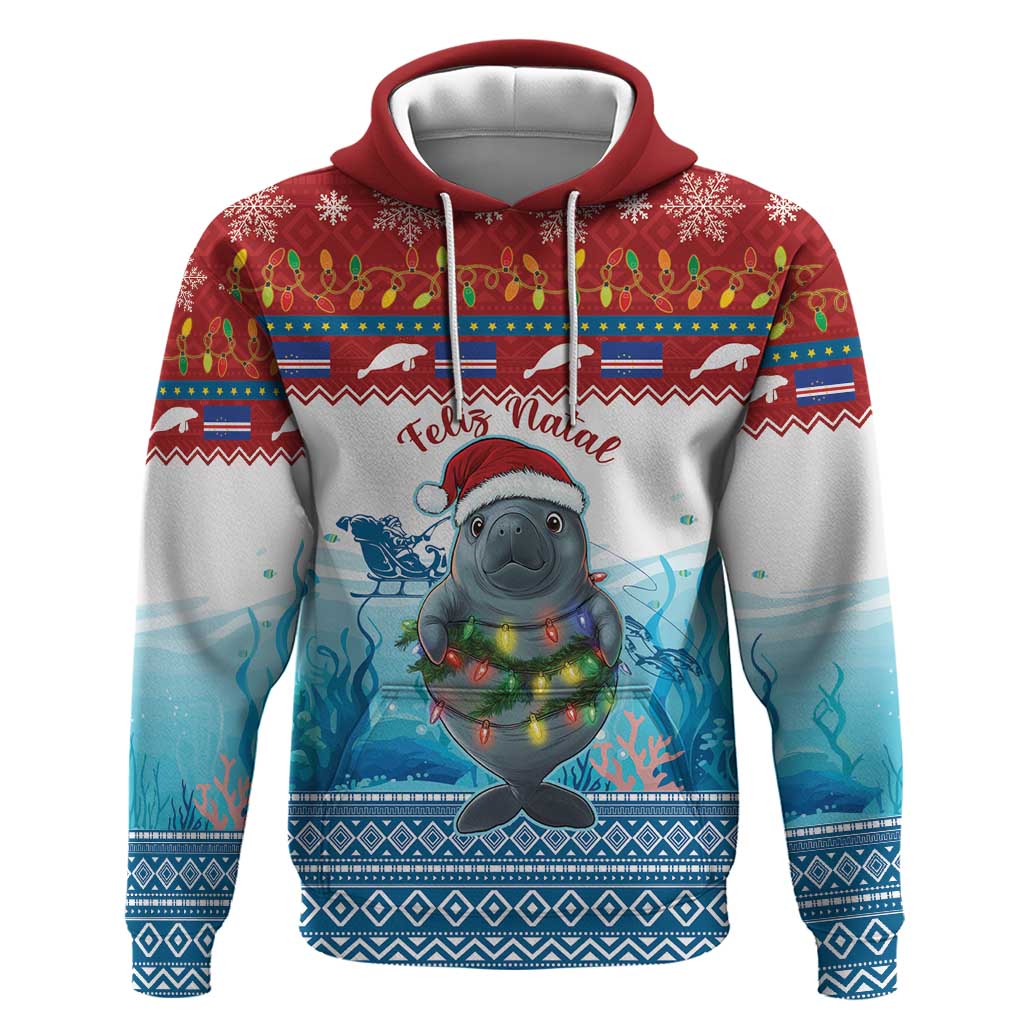Personalised Cape Verde Christmas Hoodie Manatee Feliz Natal LT15