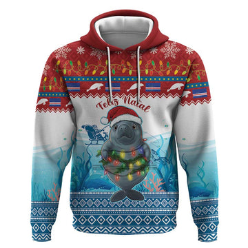 Personalised Cape Verde Christmas Hoodie Manatee Feliz Natal LT15