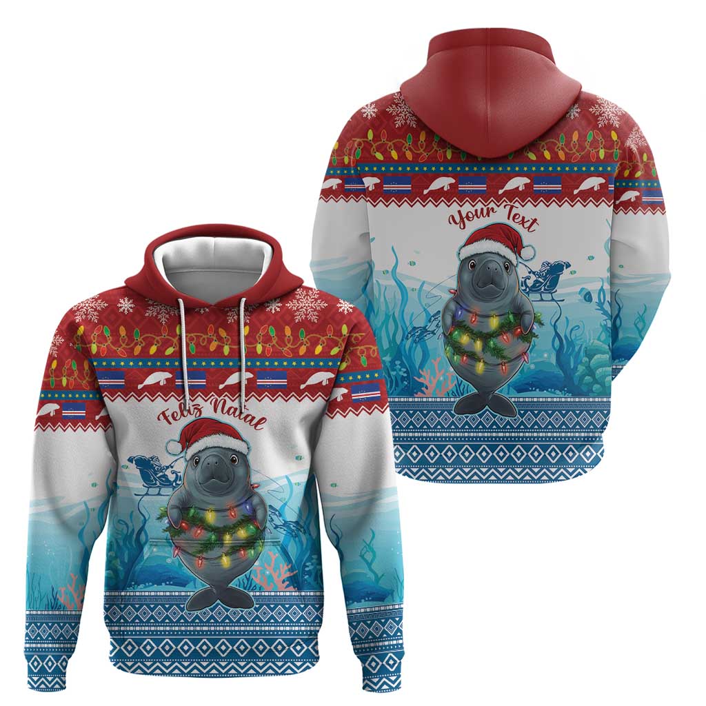 Personalised Cape Verde Christmas Hoodie Manatee Feliz Natal LT15