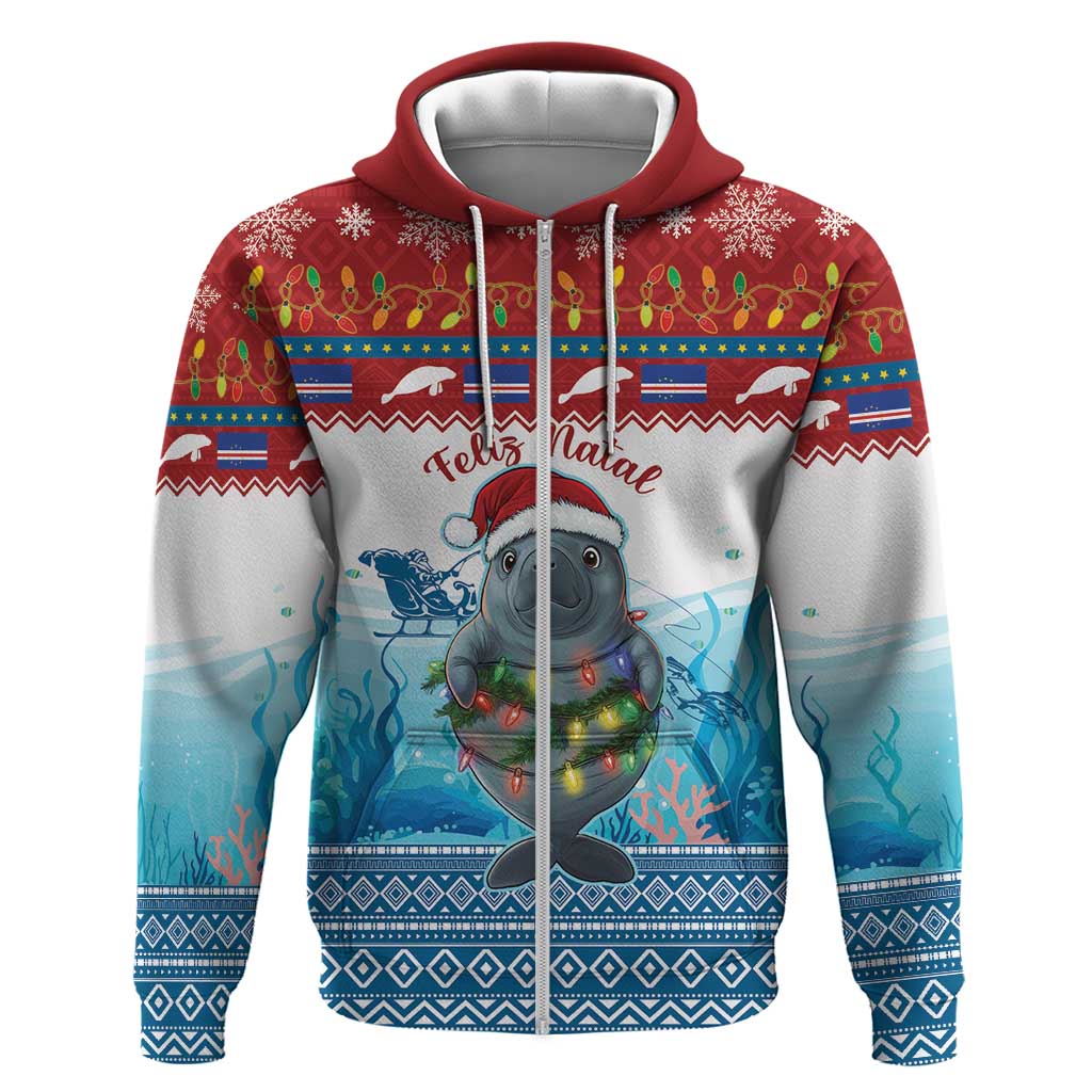 Personalised Cape Verde Christmas Hoodie Manatee Feliz Natal LT15
