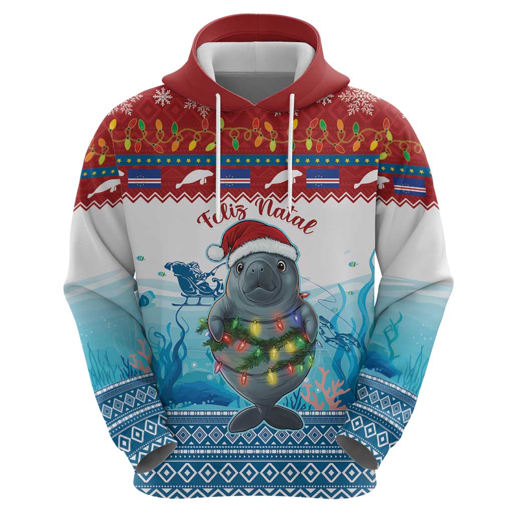 Personalised Cape Verde Christmas Hoodie Manatee Feliz Natal LT15