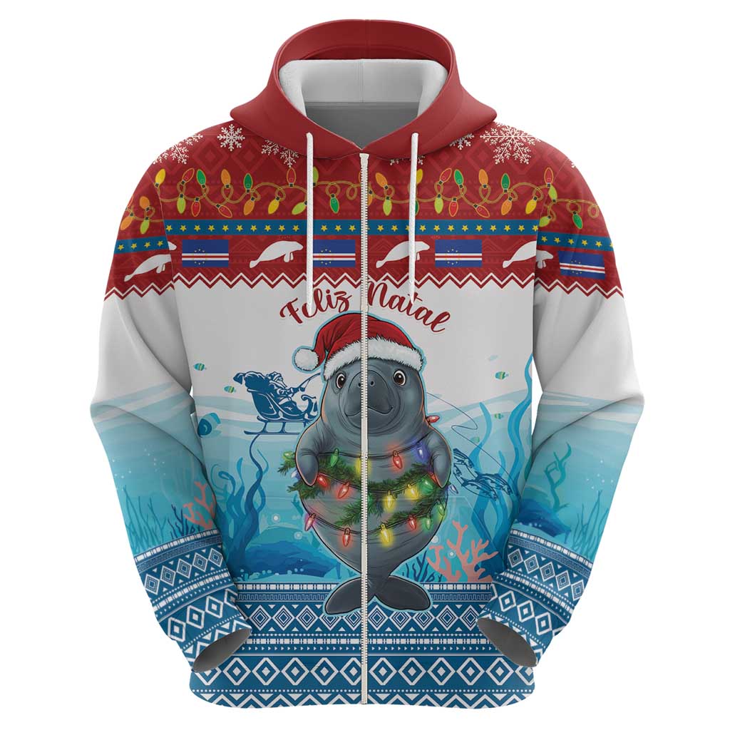 Personalised Cape Verde Christmas Hoodie Manatee Feliz Natal LT15