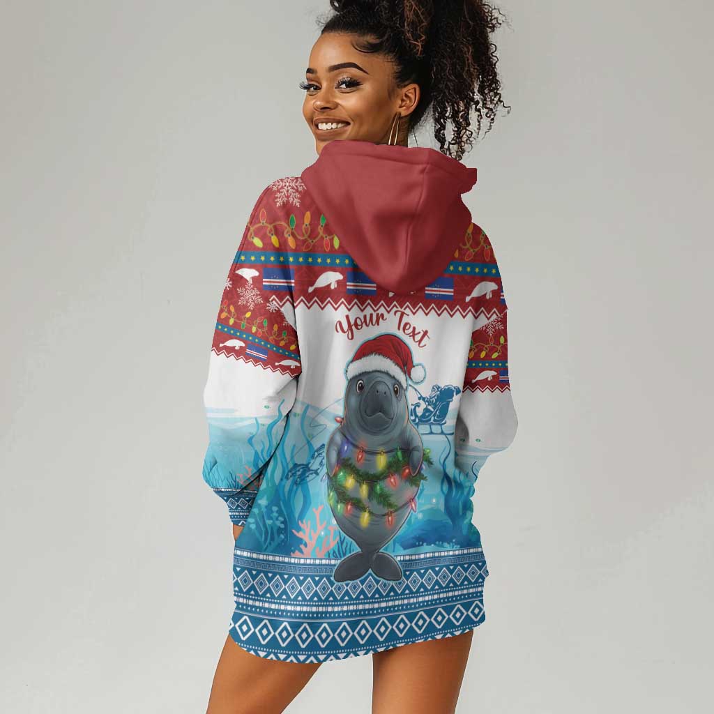 Personalised Cape Verde Christmas Hoodie Dress Manatee Feliz Natal LT15