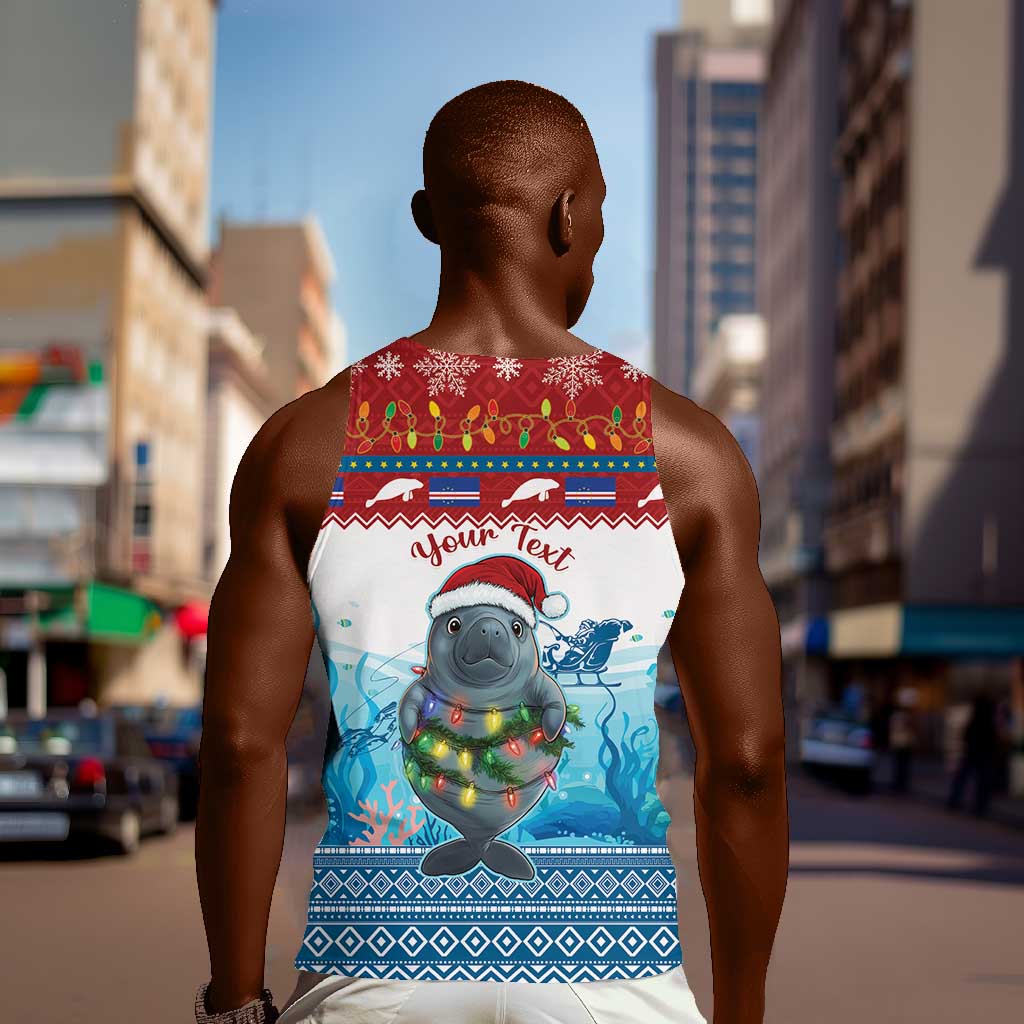 Personalised Cape Verde Christmas Men Tank Top Manatee Feliz Natal LT15