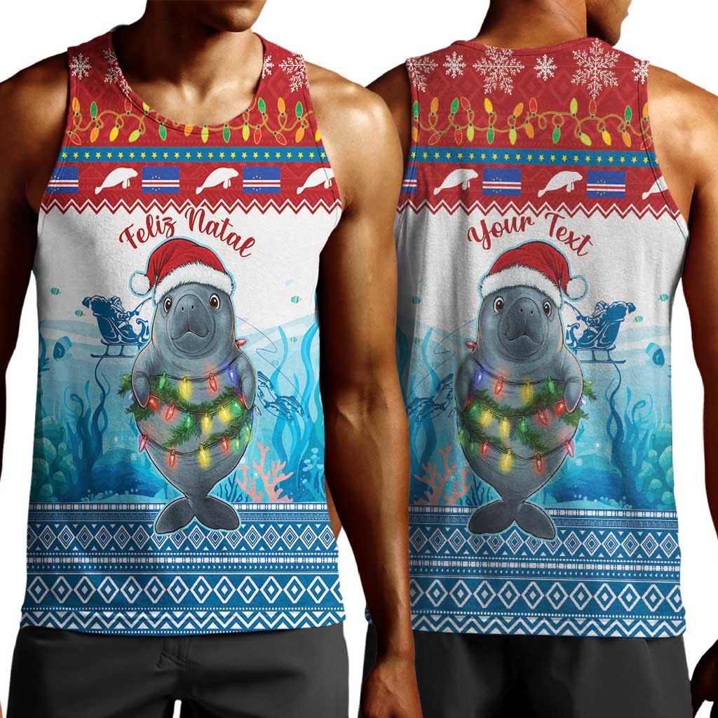 Personalised Cape Verde Christmas Men Tank Top Manatee Feliz Natal LT15