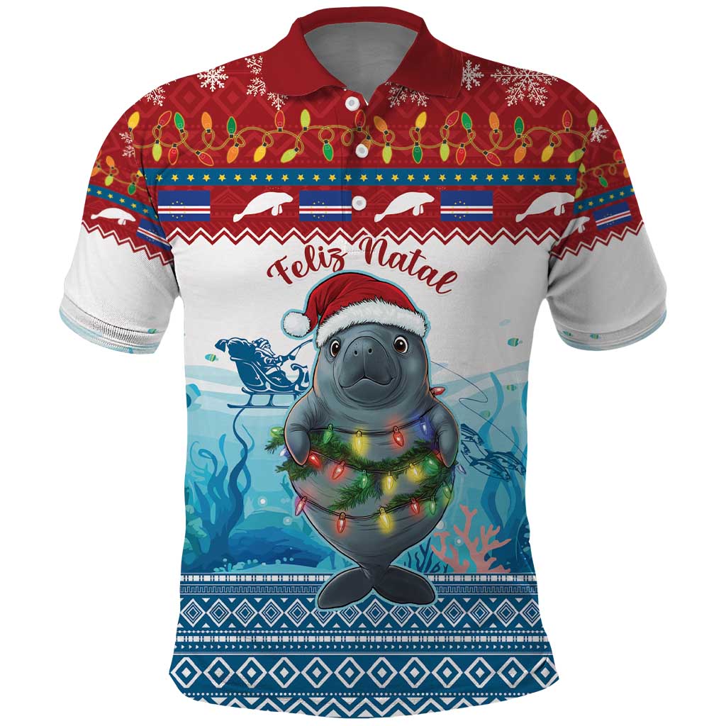Personalised Cape Verde Christmas Polo Shirt Manatee Feliz Natal LT15