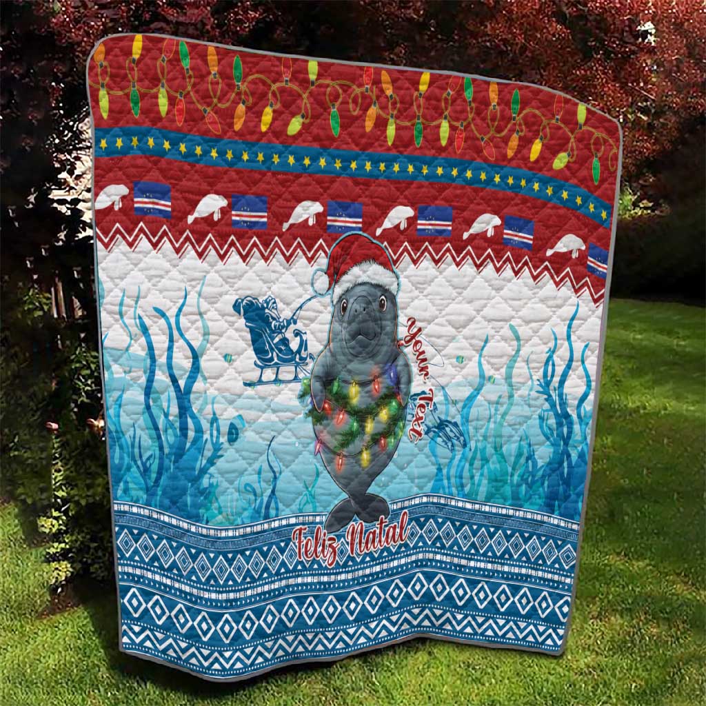 Personalised Cape Verde Christmas Quilt Manatee Feliz Natal LT15