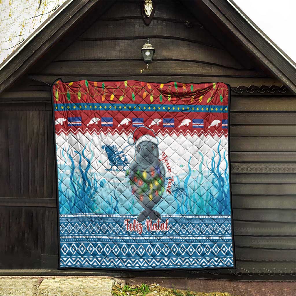 Personalised Cape Verde Christmas Quilt Manatee Feliz Natal LT15