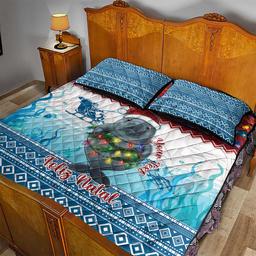 Personalised Cape Verde Christmas Quilt Bed Set Manatee Feliz Natal LT15