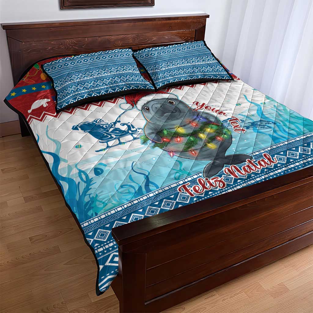 Personalised Cape Verde Christmas Quilt Bed Set Manatee Feliz Natal LT15