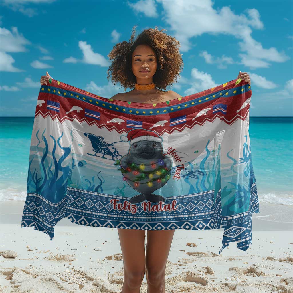 Personalised Cape Verde Christmas Sarong Manatee Feliz Natal LT15