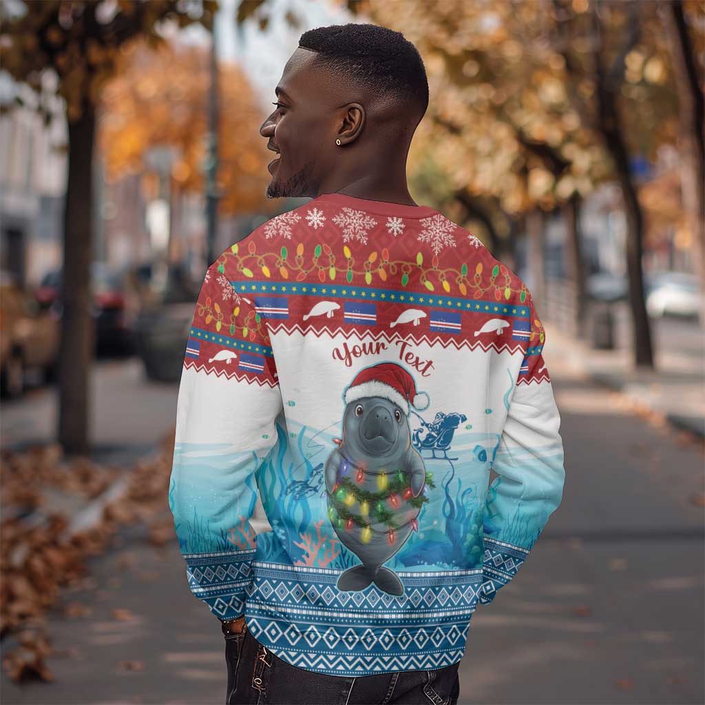 Personalised Cape Verde Christmas Sweatshirt Manatee Feliz Natal LT15