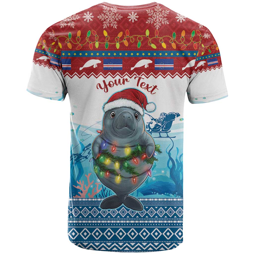 Personalised Cape Verde Christmas T shirt Manatee Feliz Natal LT15