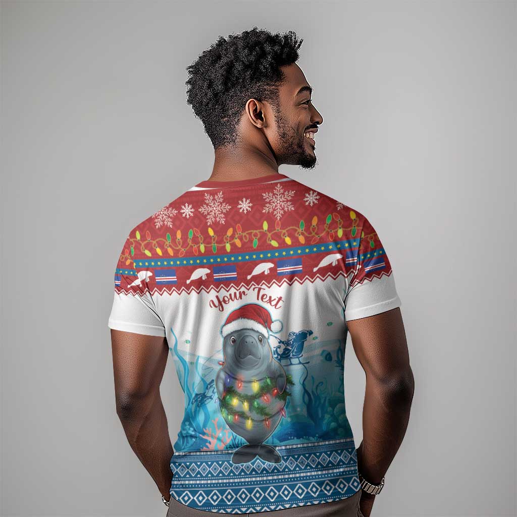 Personalised Cape Verde Christmas T shirt Manatee Feliz Natal LT15