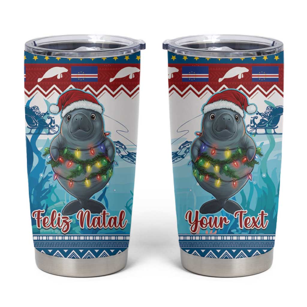 Personalised Cape Verde Christmas Tumbler Cup Manatee Feliz Natal LT15