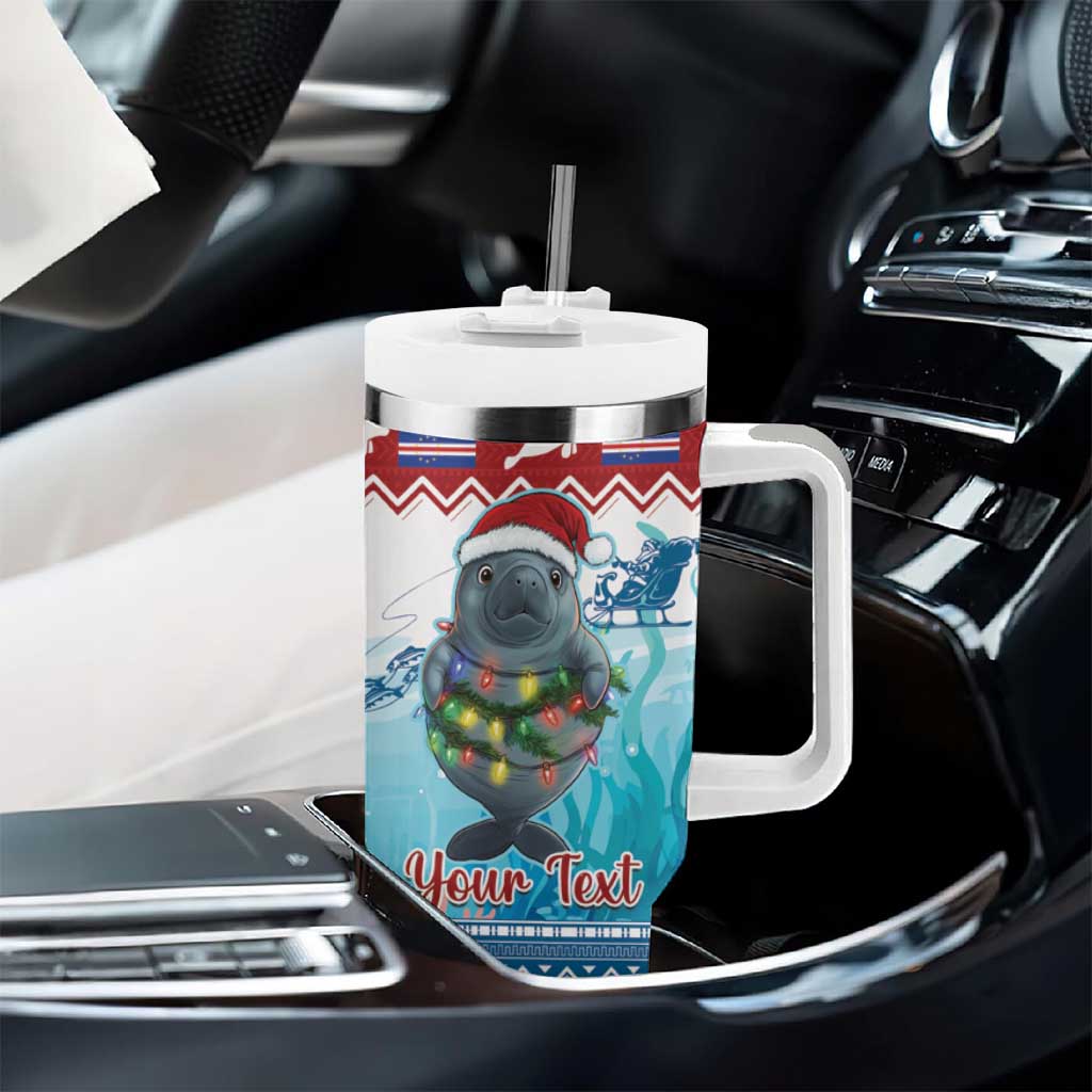 Personalised Cape Verde Christmas Tumbler With Handle Manatee Feliz Natal LT15