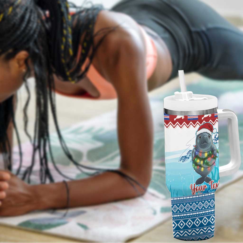 Personalised Cape Verde Christmas Tumbler With Handle Manatee Feliz Natal LT15