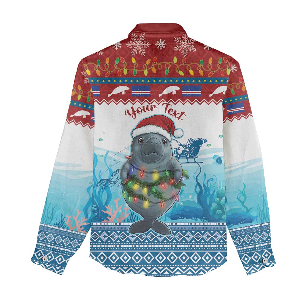 Personalised Cape Verde Christmas Women Casual Shirt Manatee Feliz Natal LT15